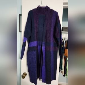 Funky purple floor length cardigan